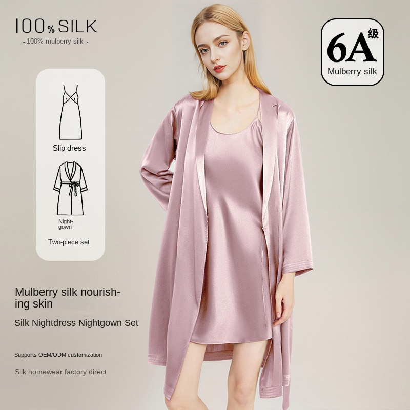 Luxury Gift Set - Women Elegant 100% Mulberry Silk Nightdress
