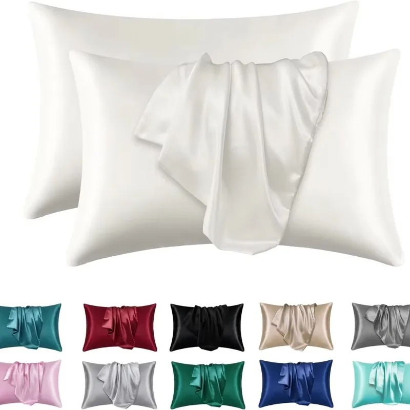 Silk Pillowcase - 1/2pcs Satin Silk Pillowcase for Hair