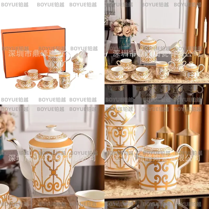 Luxury Gift Set - Yellow Ceramic Coffee Cup and Saucer
