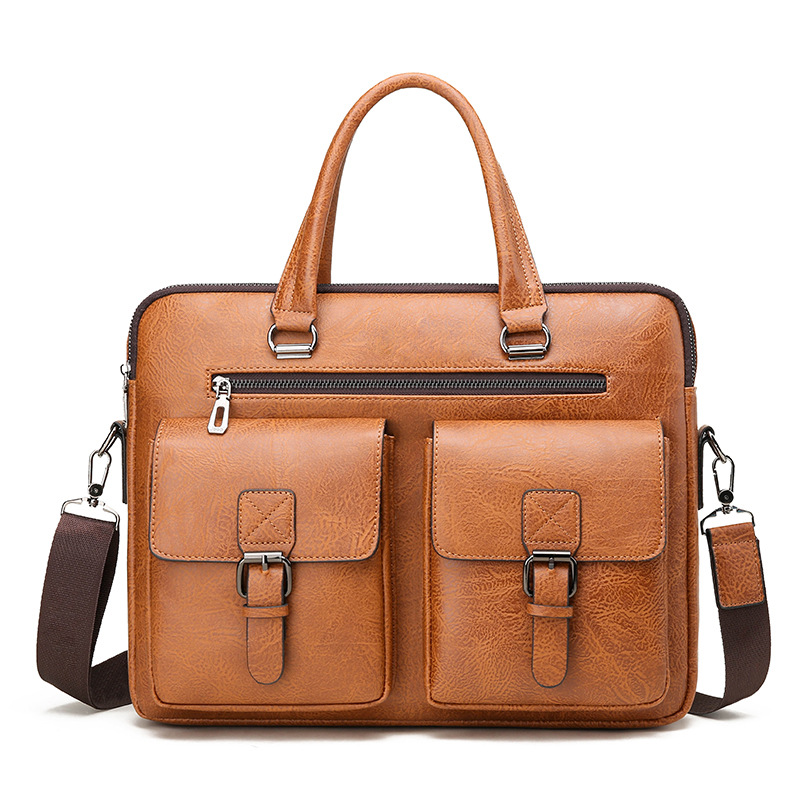 Leather Briefcase - Luxury Brand Man Business Briefcase Bag