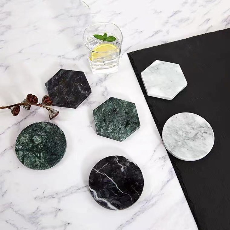 Marble Coaster Set - 1PCS Marble Coasters Round Anti-skidding and