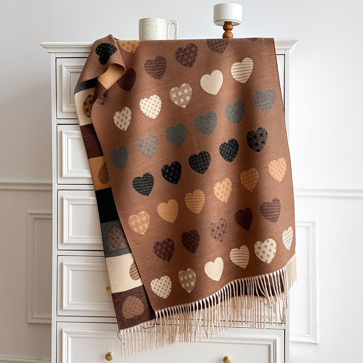Cashmere Scarf - Women Imitation Cashmere Scarf Fringed Thick