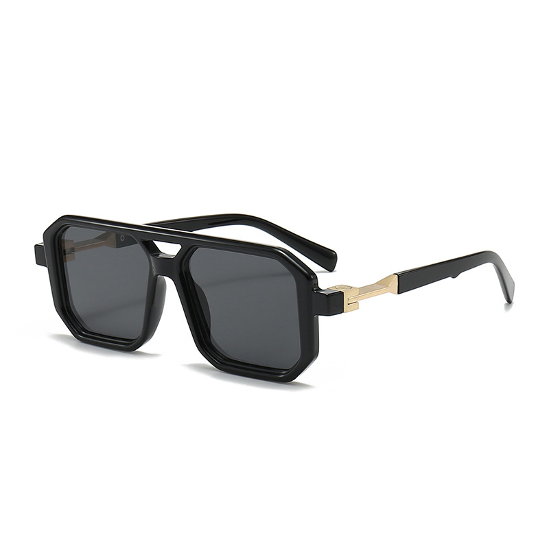 Sunglasses Uv400 - Black Retro Box Sunglasses, Unisex Double