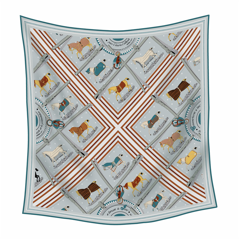 Cashmere Scarf - 90CM Fashion Printed Cashmere Silk Scarf