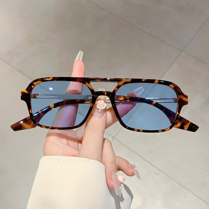 Designer Sunglasses - Trendy Women Double Beam Sunglasses Square