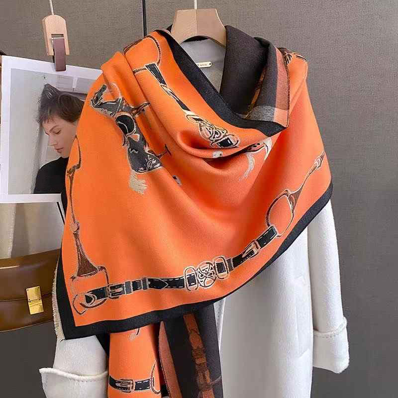 Cashmere Scarf - Retro Rider Horse Imitation Cashmere Scarf