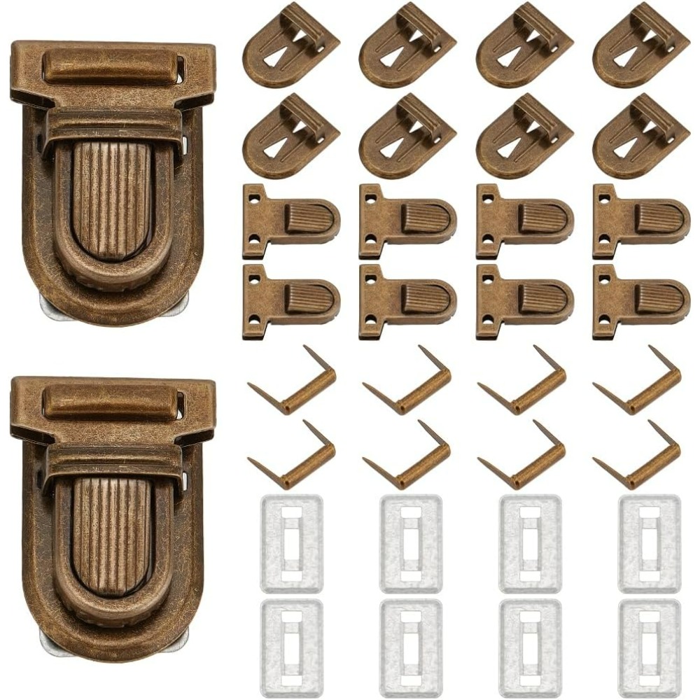 Leather Briefcase - 10 Sets Iron Purse Push Locks