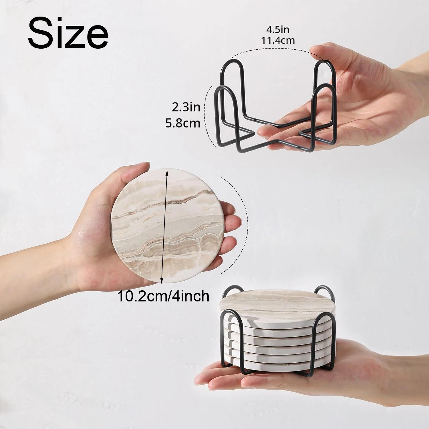6Pcs Beverage Coaster Set with - Marble Coaster Set recension och pris
