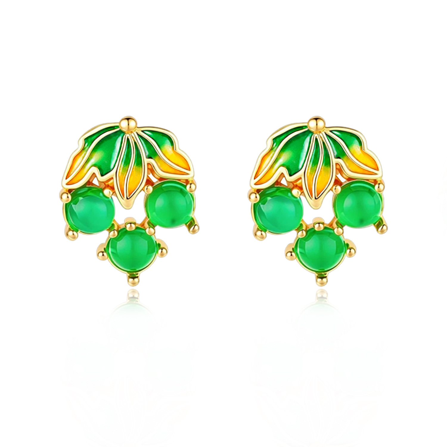 Burmese Jadeite Grape Earrings - Gold Plated Jewelry recension och pris