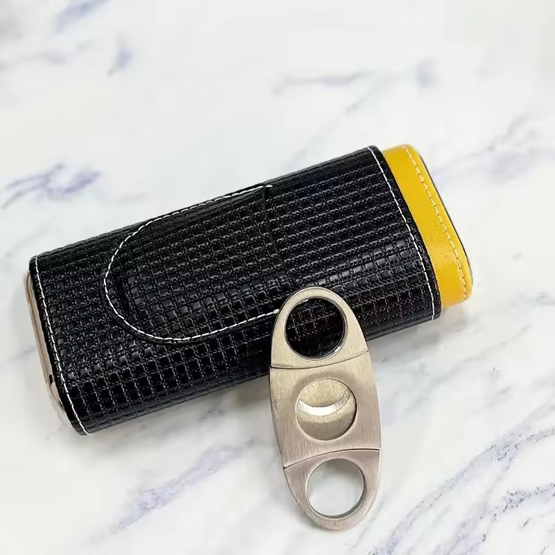 Portable Leather Cigar Humidor - Premium Cigar Case recension och pris