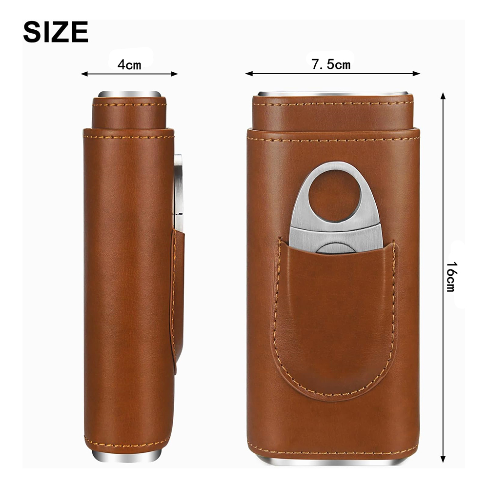 LMETJMA 3-Finger Leather Cigar - Premium Cigar Case recension och pris