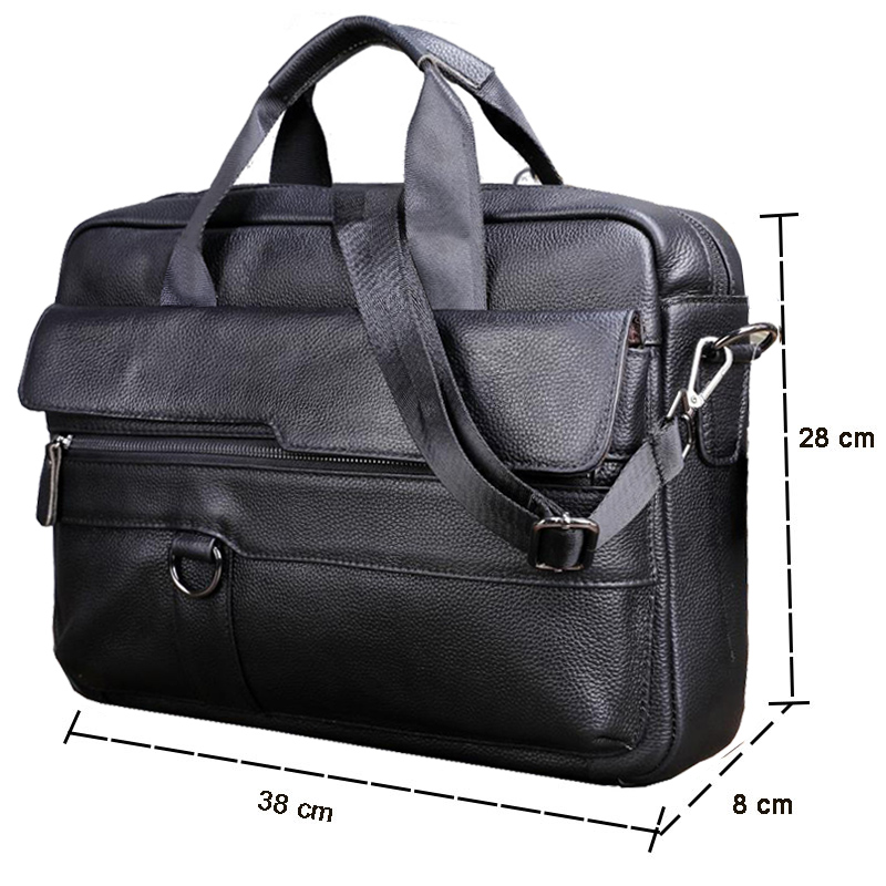 Large Men's Genuine Leather Ha - Leather Briefcase recension och pris