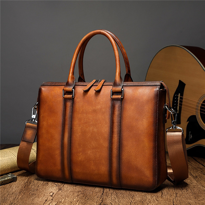 YETTIES Business Top Grain Lea - Leather Briefcase recension och pris