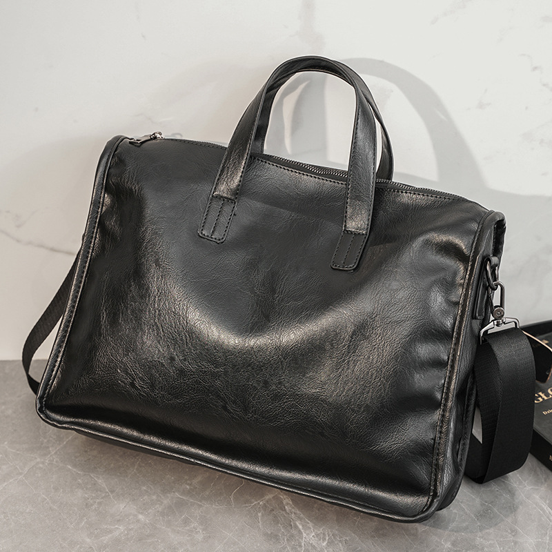 Casual Business Men's Handbag  - Leather Briefcase recension och pris