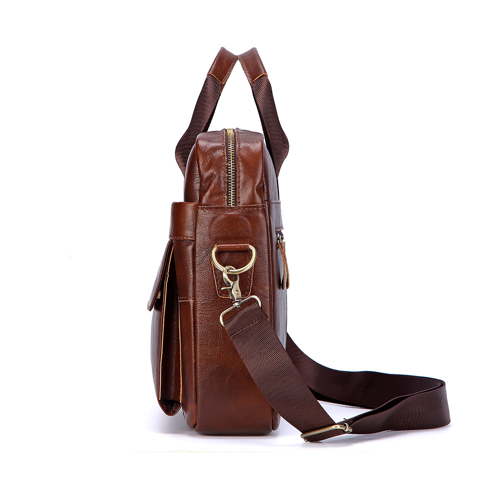 Men Genuine Leather Handbag Fa - Leather Briefcase recension och pris