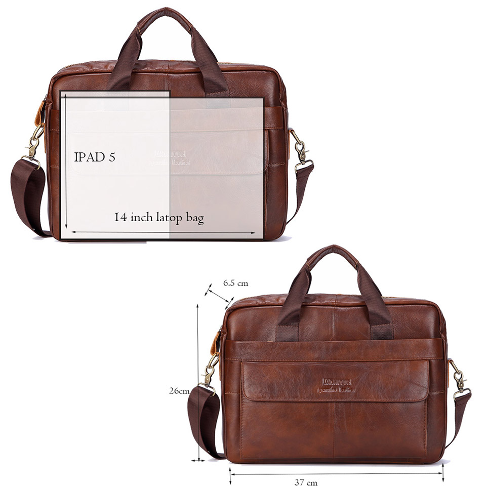 Men Genuine Leather Handbag Fa - Leather Briefcase recension och pris