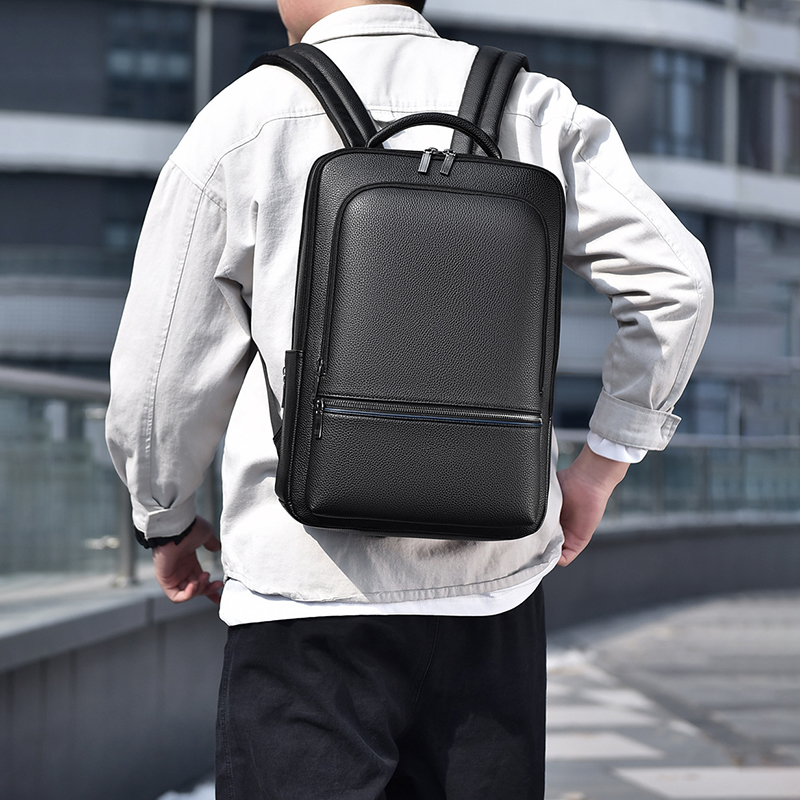 PU Leather Men's Backpack USB  - Leather Briefcase recension och pris