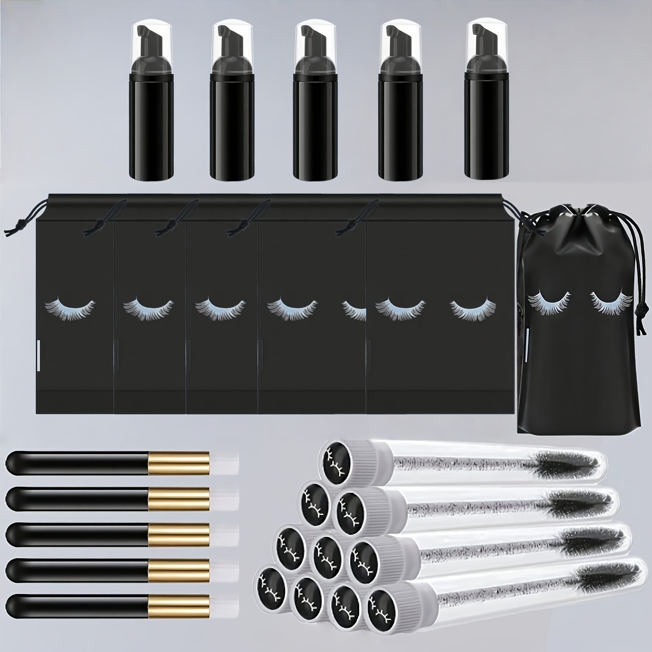 20Pcs Lash Care Kit - 5 Foam P - Travel Luggage Set recension och pris