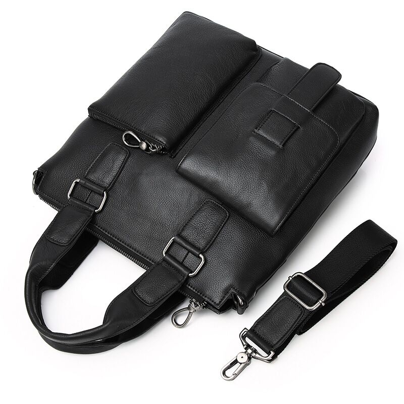 Men Vertical Handbag Male Genu - Leather Briefcase recension och pris