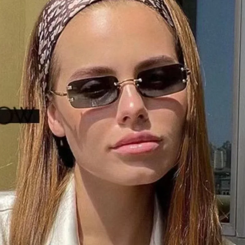 Rimless Square Sunglasses Wome - Designer Sunglasses recension och pris