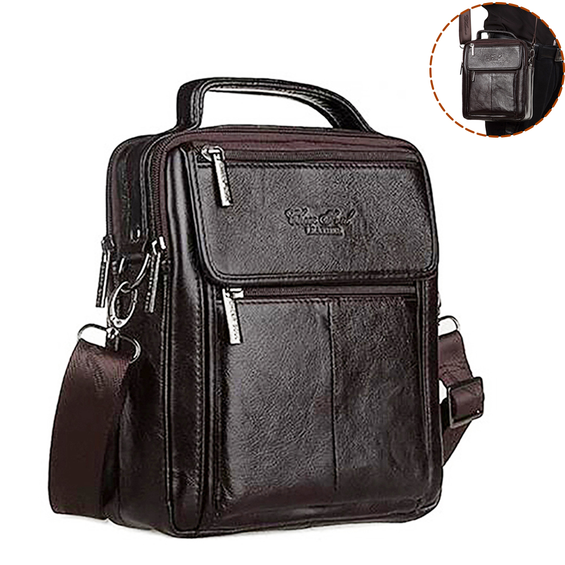 Crossbody Messenger Shoulder B - Leather Briefcase recension och pris