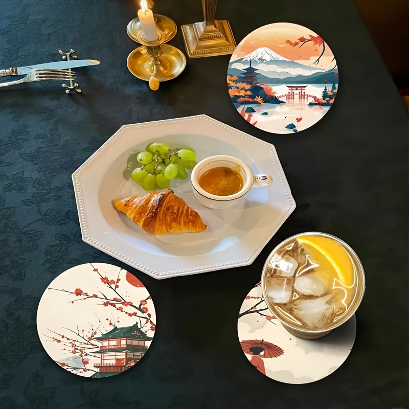 4/6pcs Wooden Coasters Featuri - Marble Coaster Set recension och pris