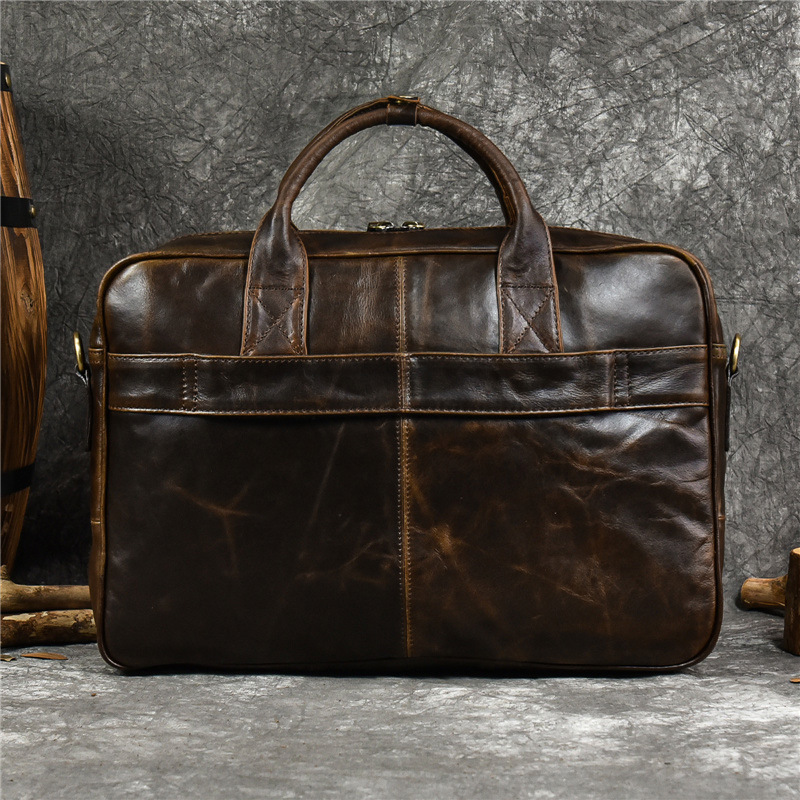 Luxury Genuine Leather Handbag - Leather Briefcase recension och pris
