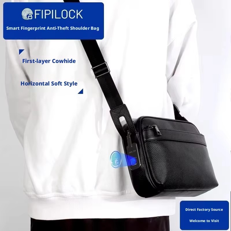 Anti-theft Fingerprint Lock Ba - Leather Wallet Men recension och pris