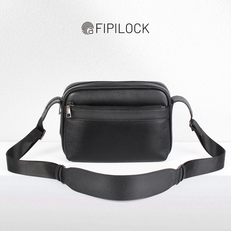 Anti-theft Fingerprint Lock Ba - Leather Wallet Men recension och pris