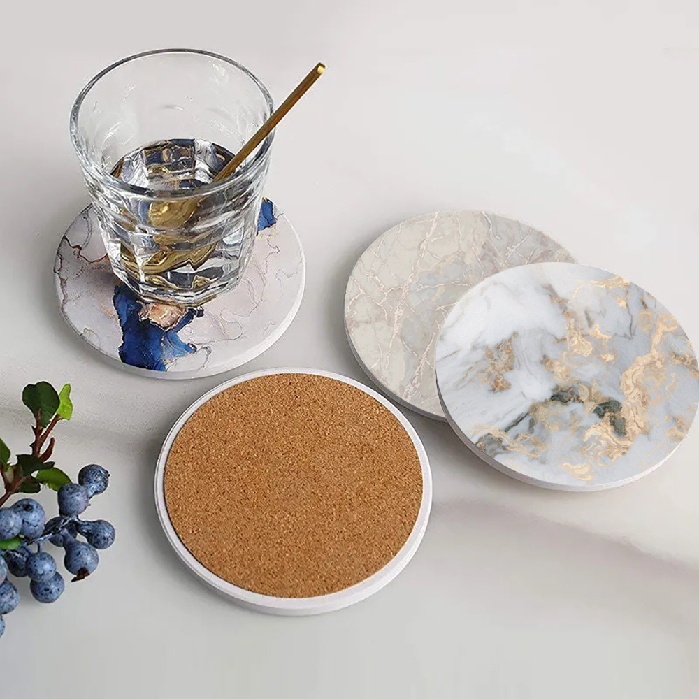 White Marble Coaster  Absorben - Marble Coaster Set recension och pris