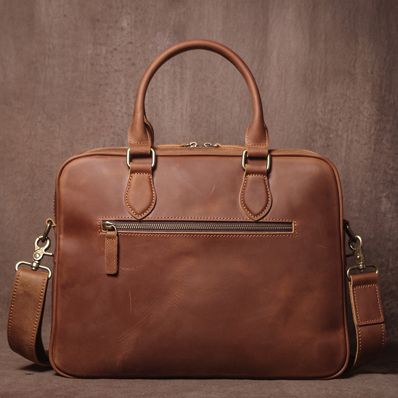 GURO Men Crazy Horse Cowhide B - Leather Briefcase recension och pris