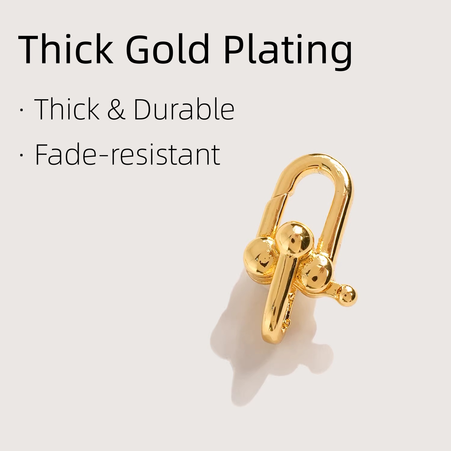 18K Gold Plated Press Clasp, D - Gold Plated Jewelry recension och pris