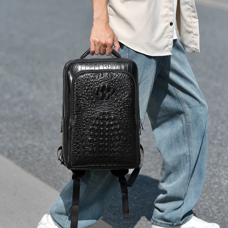 New Men's Crocodile Patterned  - Leather Briefcase recension och pris