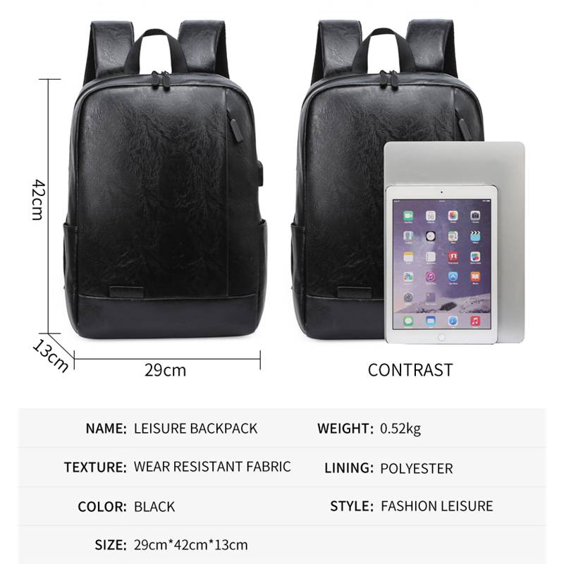 Men Fashionable Backpack PU Le - Leather Briefcase recension och pris