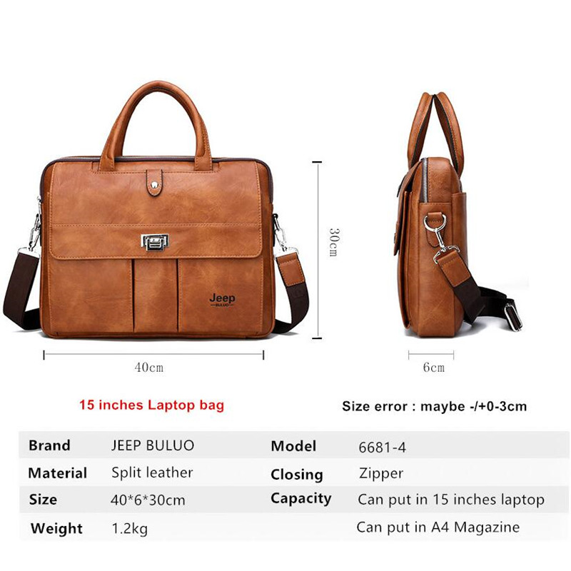 Jeep Buluo Men's Leather Brief - Leather Briefcase recension och pris