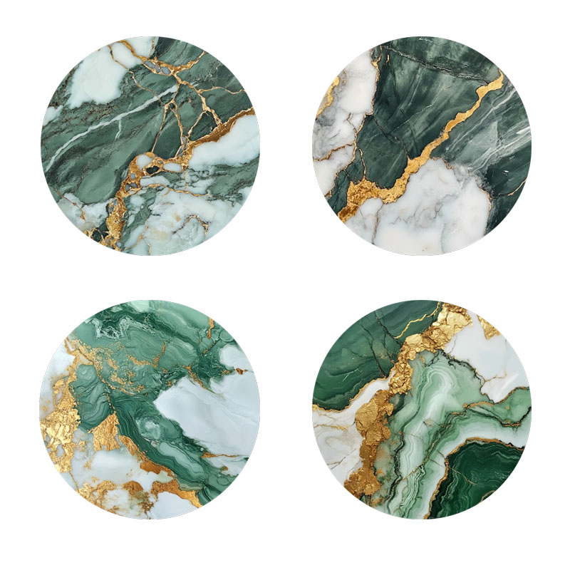 4 Pieces of Marble Pattern Pri - Marble Coaster Set recension och pris