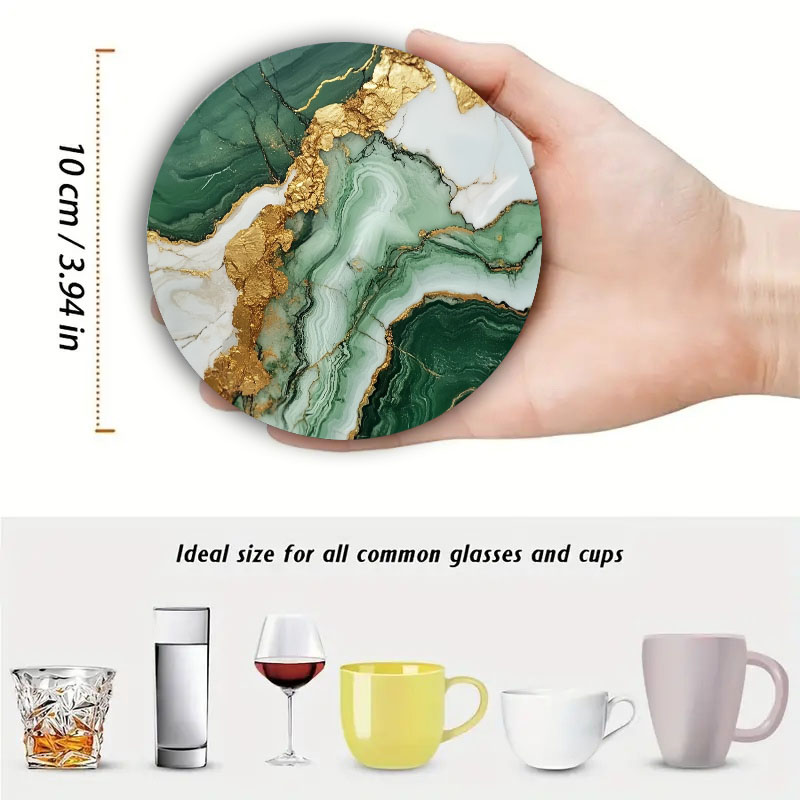4 Pieces of Marble Pattern Pri - Marble Coaster Set recension och pris