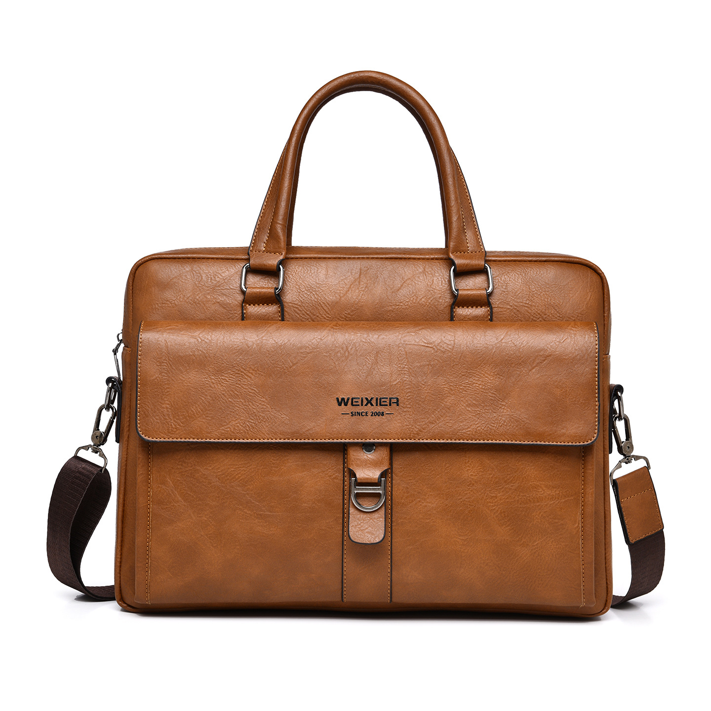 Vintage Dark Brown PU Leather  - Leather Briefcase recension och pris