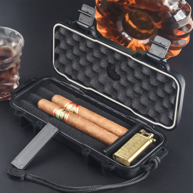 Portable Cigar Humidor With Hu - Premium Cigar Case recension och pris